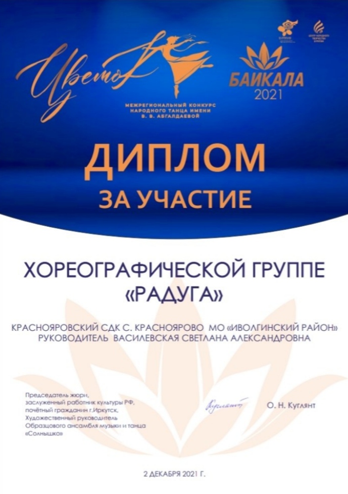 ТОС “Дружба”. Участие в VI Межрегиональном конкурсе народного танца «Цветок Байкала» им. В.В.Абгалдаевой