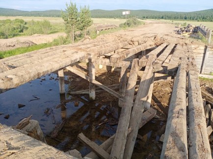 Ремонт моста через речку в с.Хуртэй