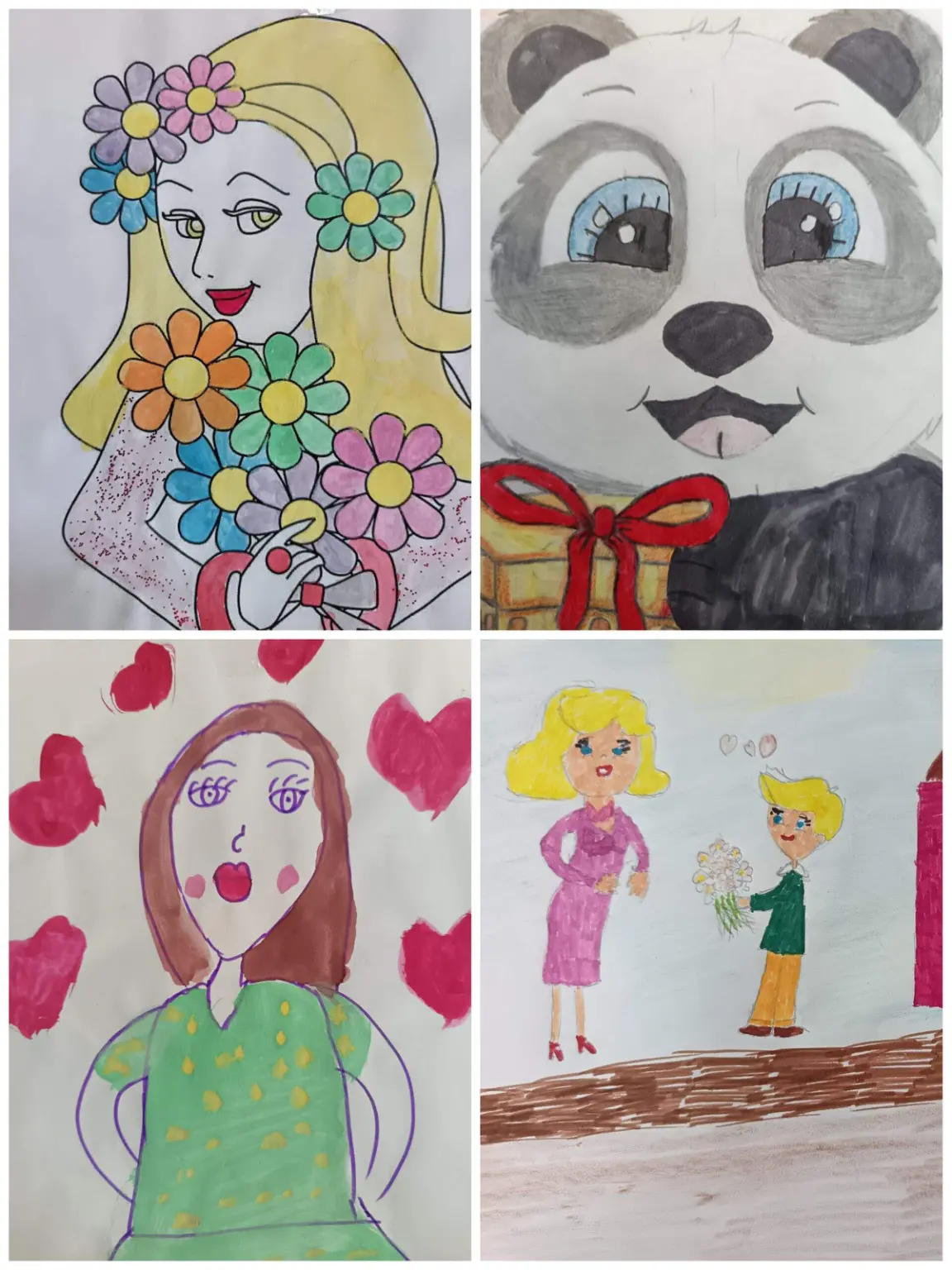 ТОС “Добрый” Выставка детских рисунков “Мамино счастье” ко дню любви семьи и верности.