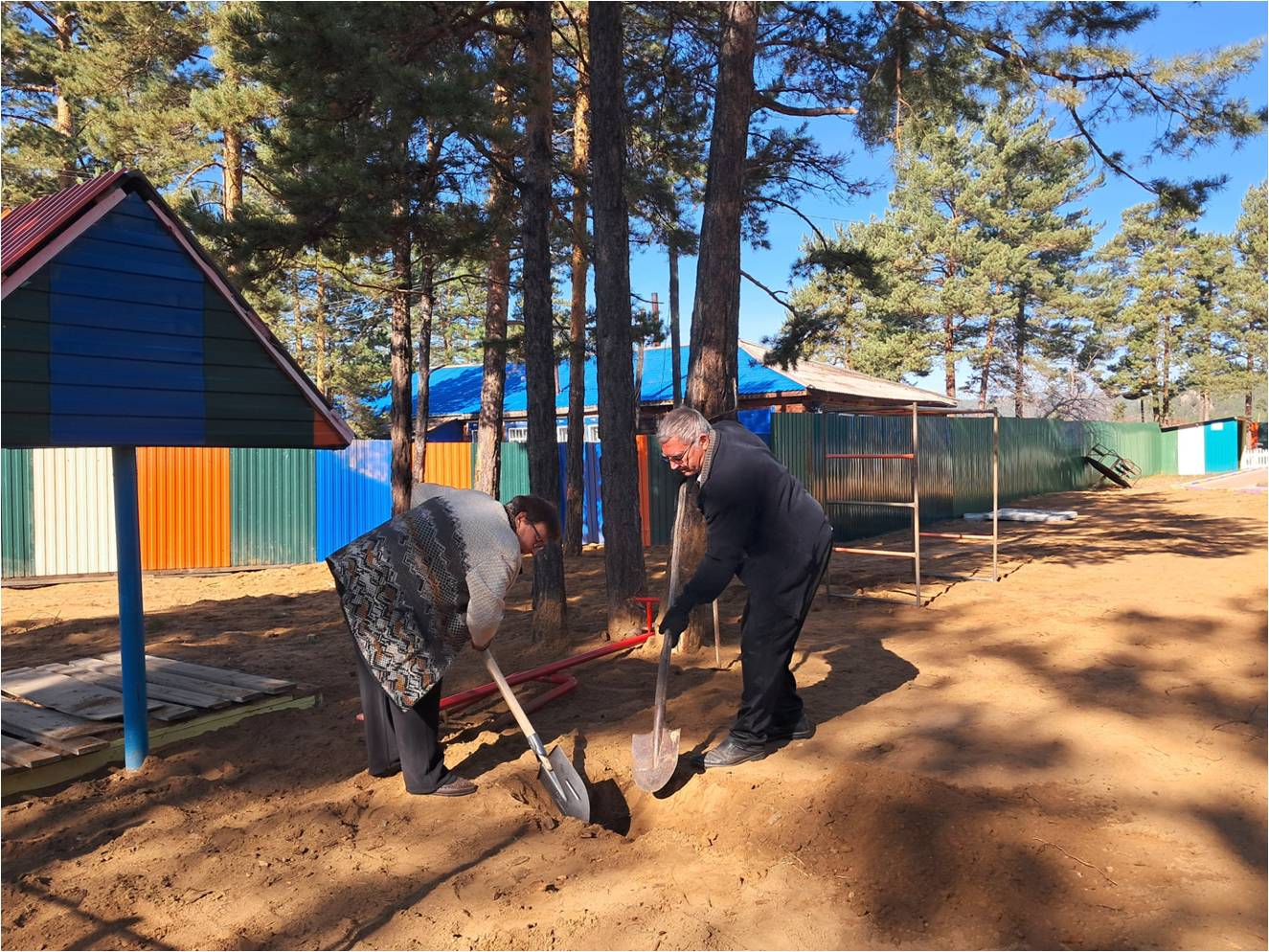 Благоустройство территории детского сада  после ремонта теплотрассы