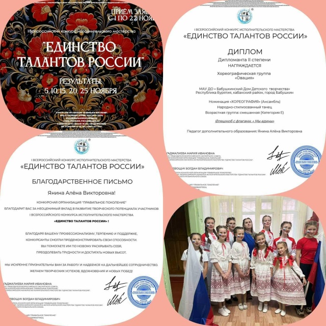 ТОС “Культурное наследие” МО “Бабушкинское” Кабанский район,  Участие в I Всероссийский конкурс исполнительского мастерства “ЕДИНСТВО ТАЛАНТОВ РОССИИ”