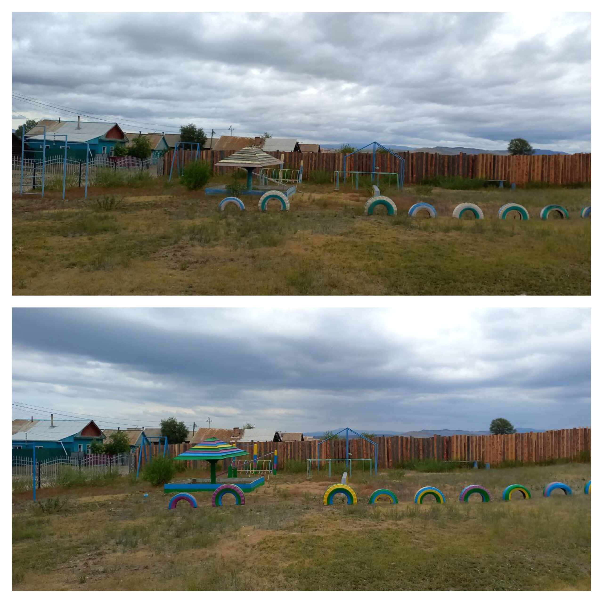 ТОС “Низовское” 8-9 июля полностью произведена покраска детской площадки и лавочки на территории памятника ВОВ. Из ветхой она превратилась в яркую и красочную.